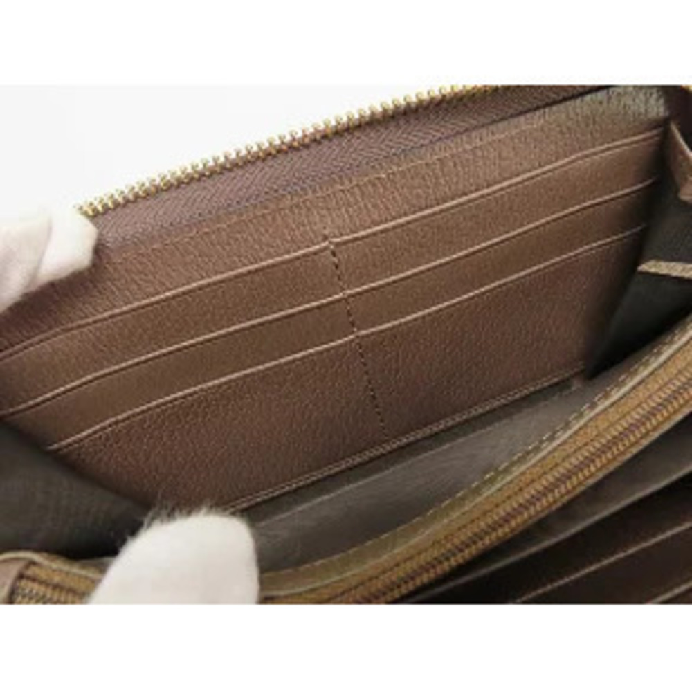 Gucci Ophidia GG Supreme Sherry Zip Around Wallet Round Zipper Long Beige - Picture 8 of 9